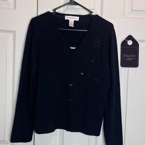 Jones New York Womens Sweater Set Size Medium Black